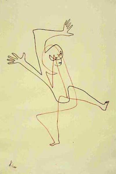 Paul Klee, German (born Switzerland, active Germany and Switzerland), 1879–1940. Tanzt Entsetzen (Dance Macabre), 1931. 47.94×31.43 cm. Pen and colored inks. Museum of Fine Arts, Boston.