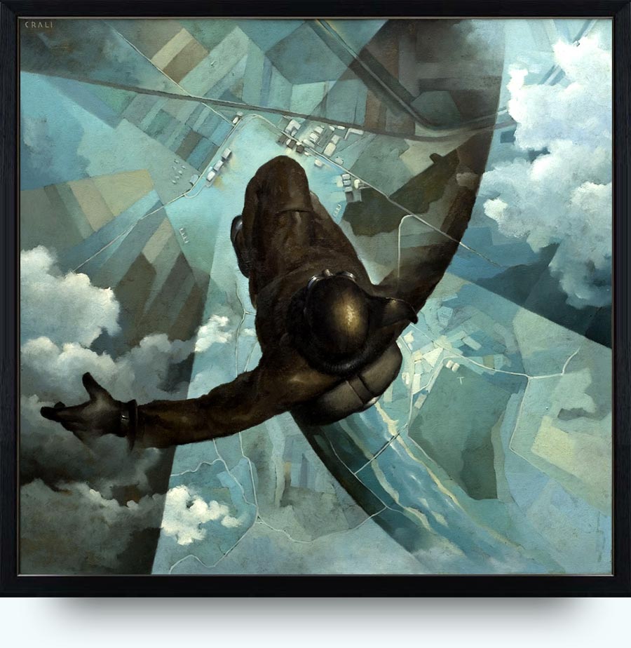 Tullio Crali (1910–2000). Before the Parachute Opens (Prima che si apra il paracadute). 1939. Oil on panel. 141 ×151cm. Casa Cavazzini, Museo d’Arte Moderna e Contemporanea, Udine, Italy.