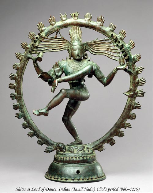 Shiva as Lord of Dance (Nataraja). Indian (Tamil Nadu). Chola period (880–1279). Date ca. 11th century. Copper alloy. H. 26 7/8 in. (68.3 cm); Diam. 22 1/4 in. (56.5 cm). The Metropolitan Museum of Art.