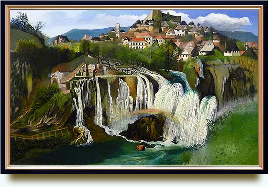 Csontváry Kosztka Tivadar (1853–1919). Slapovi u Jajcu (La chute d’eau des Jajce ¦ Jajce Waterfall). 1903. Csontváry Museum. Pécs, Hungary.