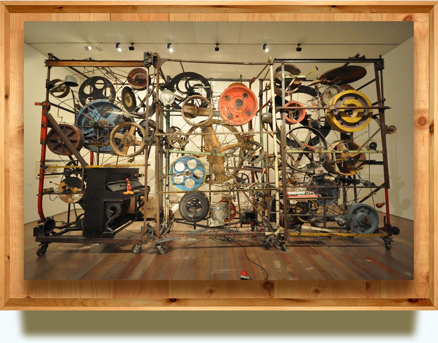 Jean Tinguely (b. 1925 in Fribourg, Switzerland; d. 1991 in Bern). Méta Harmonie II. Giant kinetic contraption at the Tinguely museum, Basel, Switzerland.