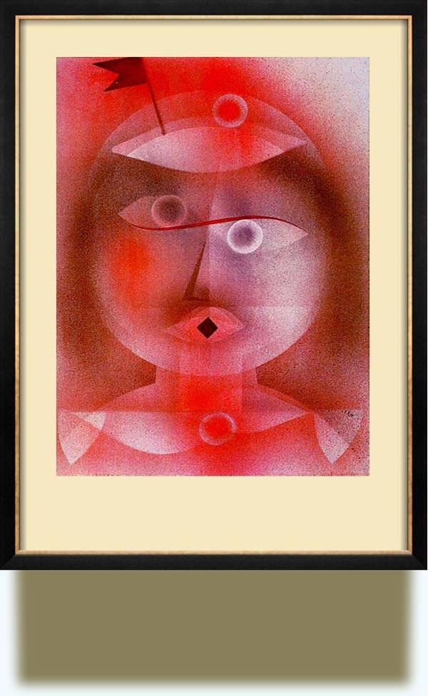 Paul Klee. Swiss, 1879–1940. The Mask with the Little Flag. 1925. Watercolor on paper mounted on cardboard. Staatsgalerie, Münich.