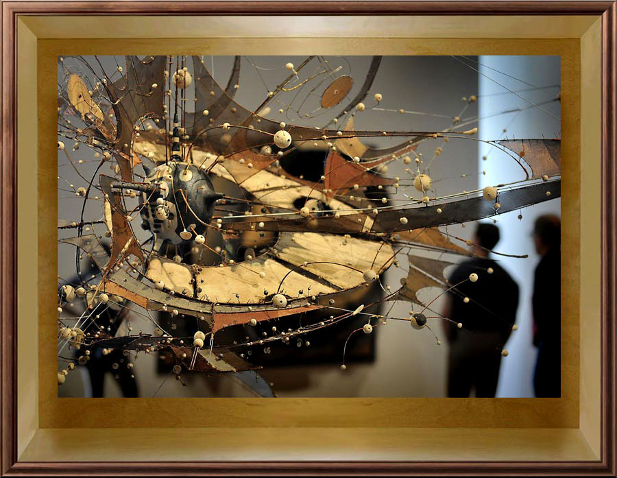 Lee Bontecou (b. 1931 in  Providence, Rhode Island, US). Untitled  (detail). 1980–98. Welded steel, porcelain, wire mesh, canvas, grommets, and wire. Museum of Modern Art, New York City. http://www.flickr.com/photos/wordster1028/4633327242/