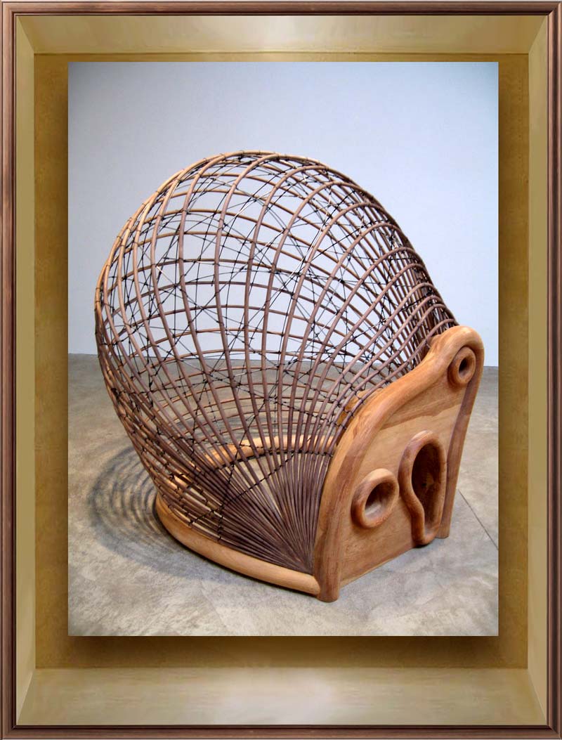 Martin Puryear (b. 1941 in Washington). Untitled. 2005. White pine, wire and rattan. 63 h.×60×54 in. http://donaldyoung.com/puryear/puryear_3a.html