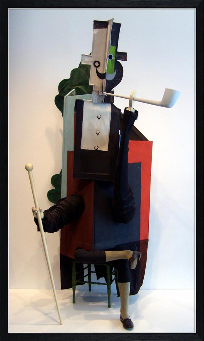 Pablo Picasso’s idea for the main costume of Erik Satie’s Parade. Reconstructed by Kermit Love (1979). Museum of Modern Art (MOMA, New York City).