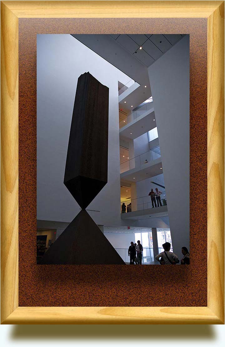 Barnett Newman (American, 1905–1970). Broken Obelisk. Designed in 1963–64. Collection of the Museum of Modern Art in New York City (MoMA atrium). http://www.flickr.com/photos/abmarfia/131223738/in/photostream/