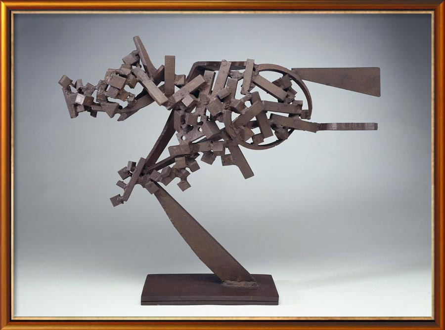 David Smith, christened David Roland Smith (b. 1906 in Decatur, Indiana; d. 1965). School: Abstract Expressionism (First Generation). Raven IV. 1957. Steel. 71.4×82.2×33.5 cm. Incl. base H: 2.4 cm. Wt. 36.0 kg. Hirshhorn Museum and Sculpture Garden, Washington, DC, US. http://www.hirshhorn.org/visit/collection_object.asp?key=32&subkey=12656