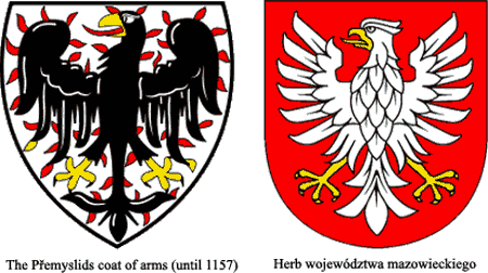 Coat of arms of the Přemyslid royal dynasty from Bohemia; Herb województwa mazowieckiego