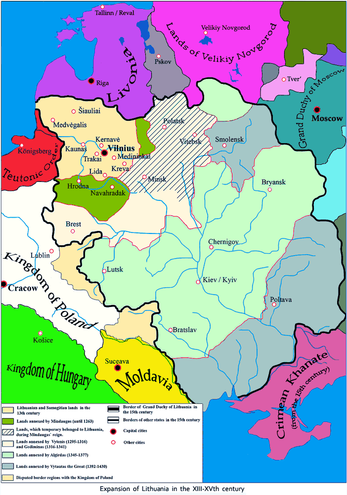 Expansion of Lithunia in the XIII–XVth century