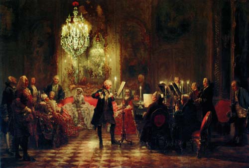 Адольф фон Менцель. Флейтовый концерт в Сан-Суси. 1852. Старая национальная галерея.