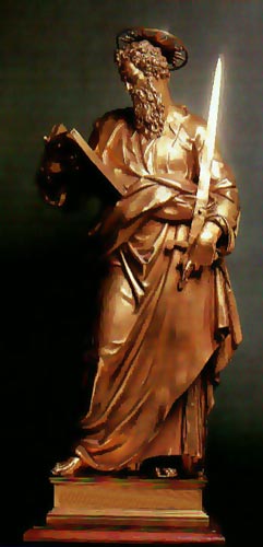 Sebastiano Torrigiani (?–1596): Saint Paul. Roma, c. 1585 (gilt bronze, height 87.6 cm)