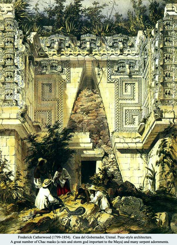 Mr. Catherwood and John Lloyd Stephens explored the Mayan Ruins in two trips between 1839 and 1841 and established the basis of American Archaeology with the exploration of these sites for future Archaeological expeditions. Mr. Catherwood published 25 lithographs, a map, with text from over 200 original drawings, sepias, and watercolors.