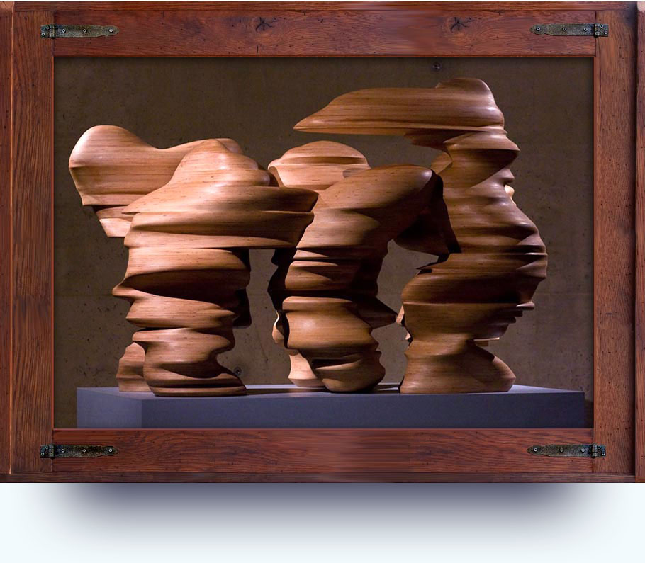 Tony Cragg (b. 1949 in Liverpool, England. Currently lives in West Germany). Round the Block. Wood. 2003. Museum Beelden aan Zee. The Hague, Netherlands.