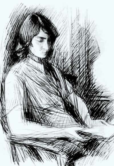 М.П. Митурич-Хлебников (1925–2008). Портрет дочери. 1972. Б., карандаш.